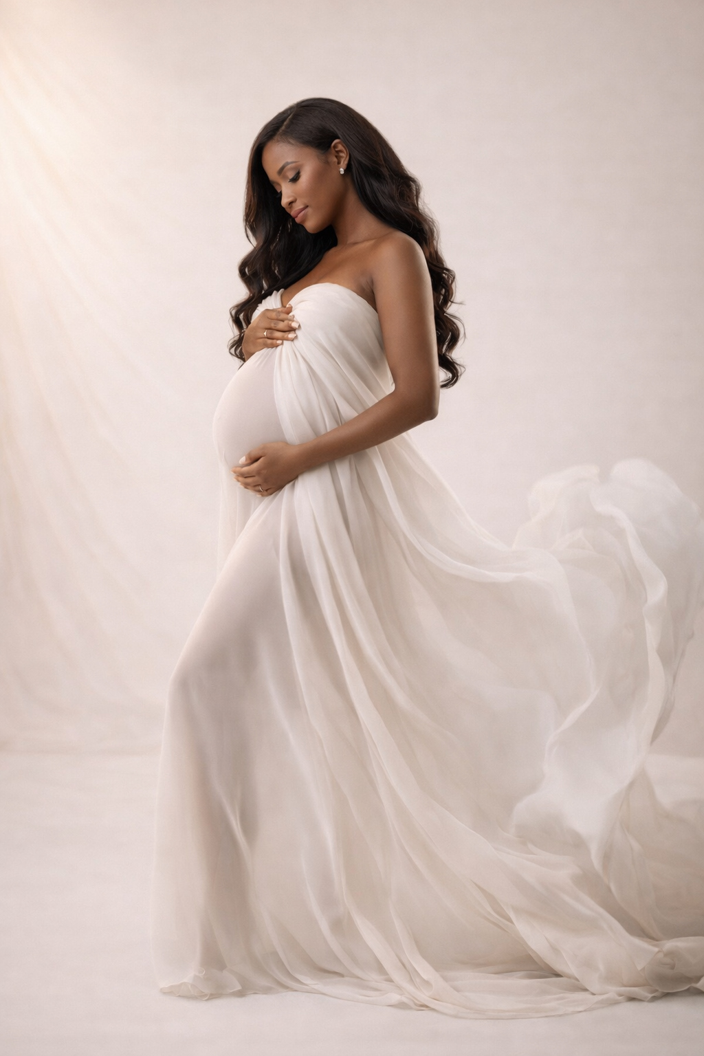 6 Yard Tossing Chiffon Maternity Gown-photoshoot-baby shower ANYUTA COUTURE 6 Yard Tossing Chiffon Maternity Gown-photoshoot-baby shower ANYUTA COUTURE