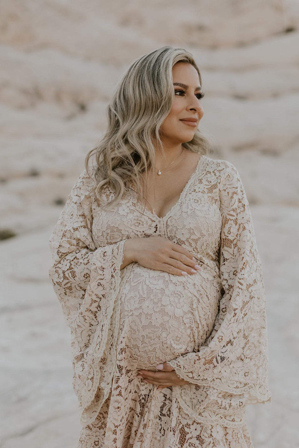 Boho Lace Gown Maternity Dress – ANYUTA COUTURE