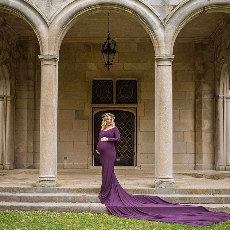 Extended Train Maternity Gown