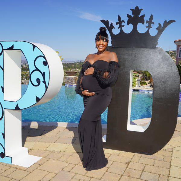 Momyknows Luxury Boho-Inspired Maternity Dress for Baby Shower and  Photoshoot - Elegant Ruffle Detailing in Blush