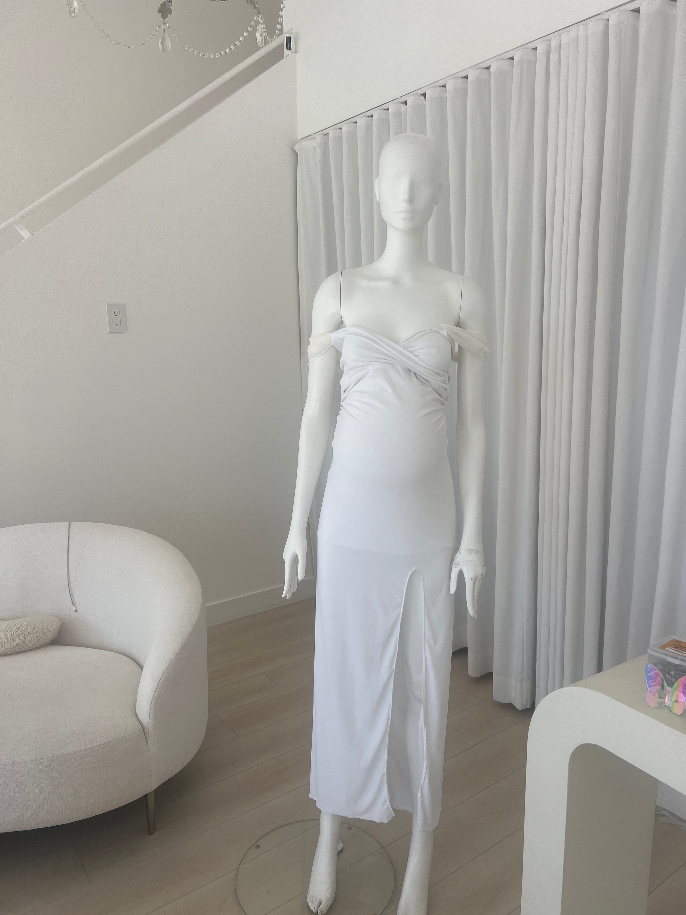 Ivory off the shoulder dress small