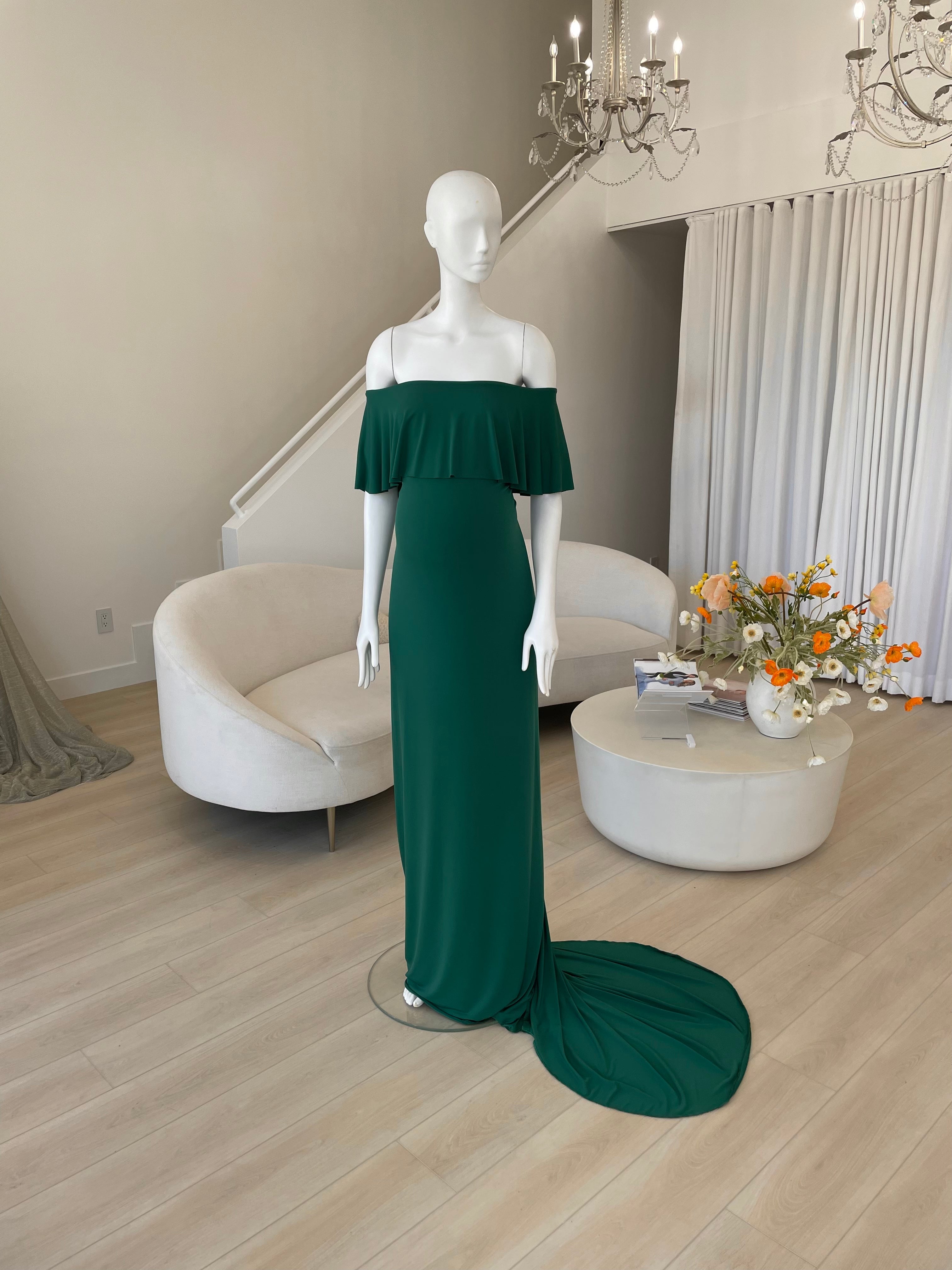 Discount maternity emerald green dress Free Shipping