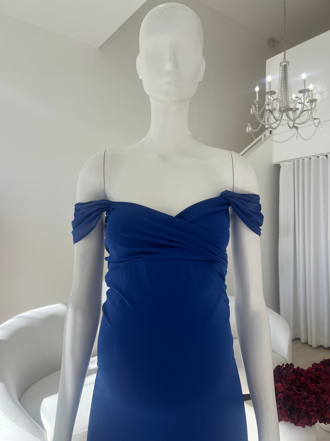 Royal blue off the shoulder Xs