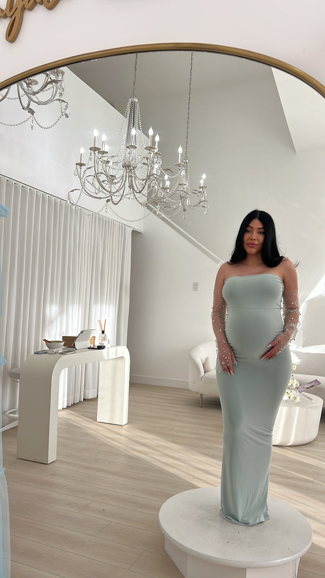 Alika Maternity Baby Shower Dress.