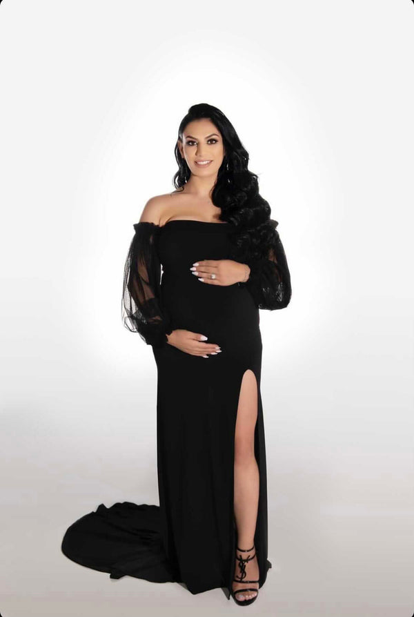 Krysten Maternity Gown with a Slit