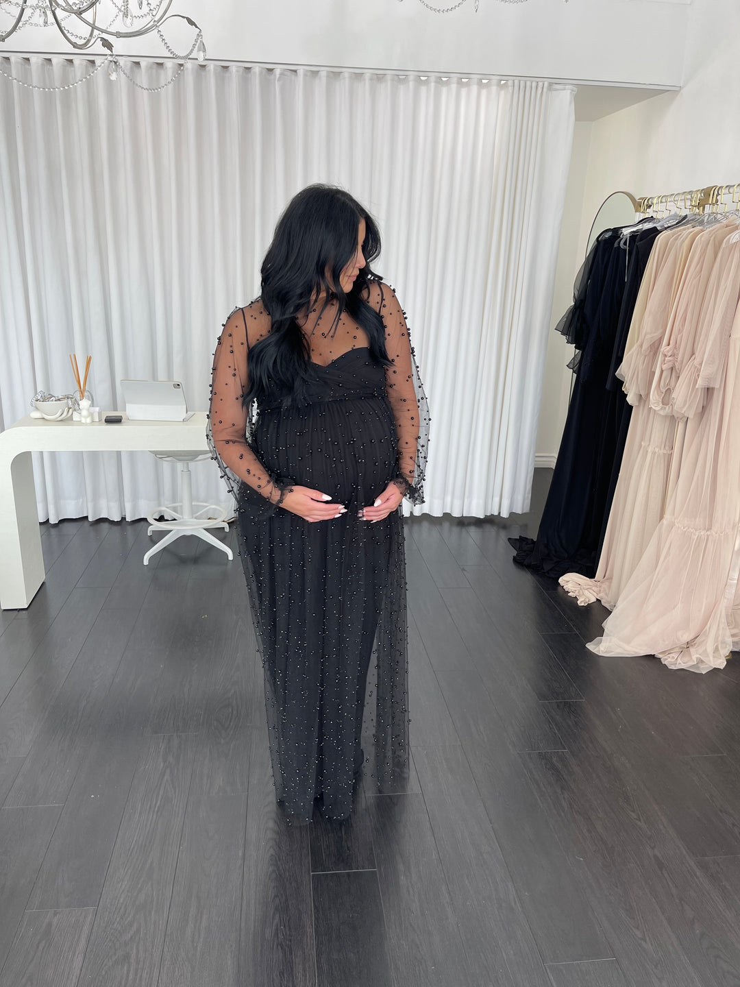 mesh pearl maternity dress Stylish Amazon Pearl Dress for Brides and Moms