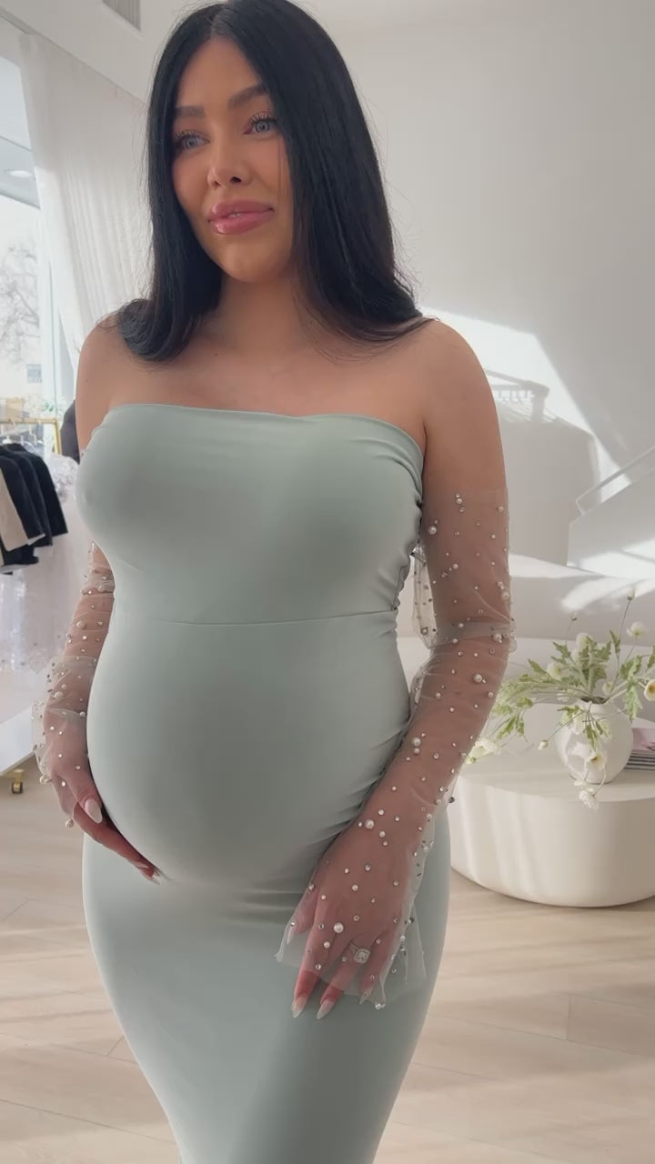 Alika Maternity Baby Shower Dress.