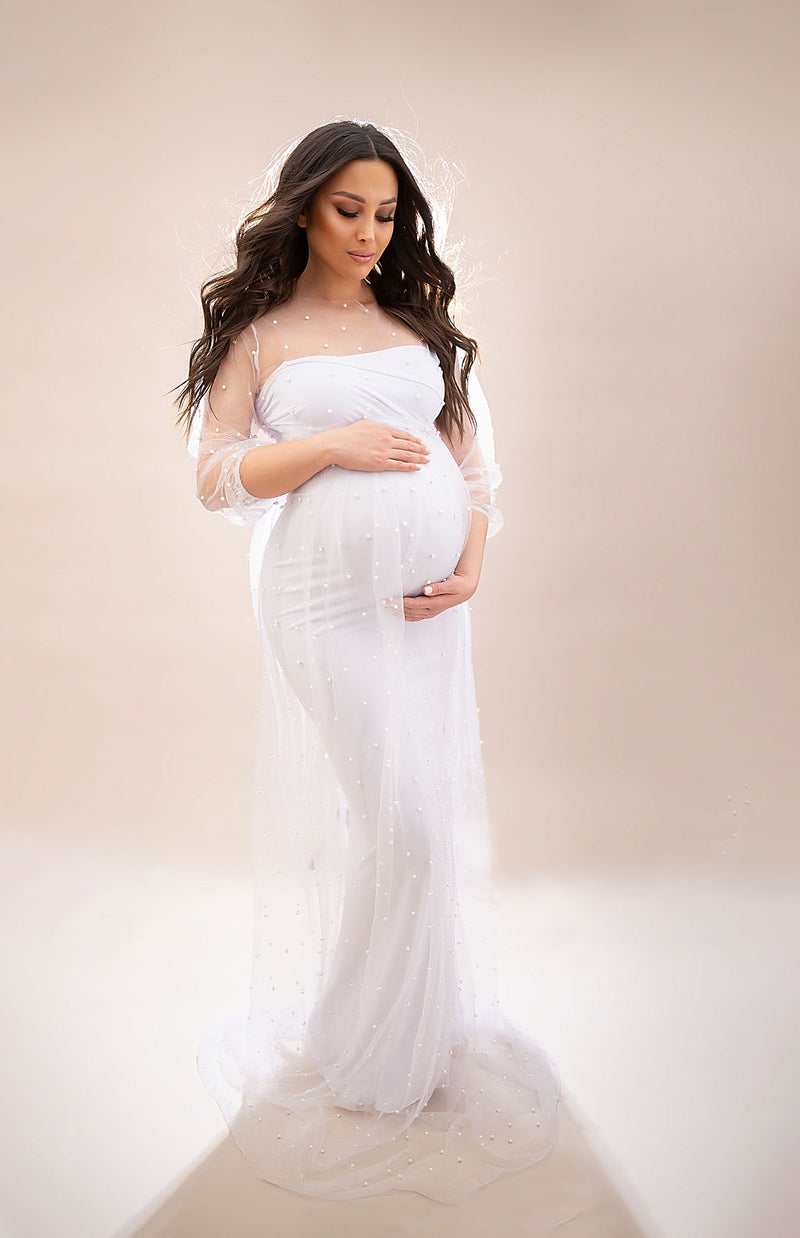 Ivory Bohemian Style Maternity Maxi Dress, Pregnant Guest, Upto 3XL – Chic  Bump Club