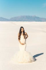 Criss Cross Tulle Gown Maternity Dress
