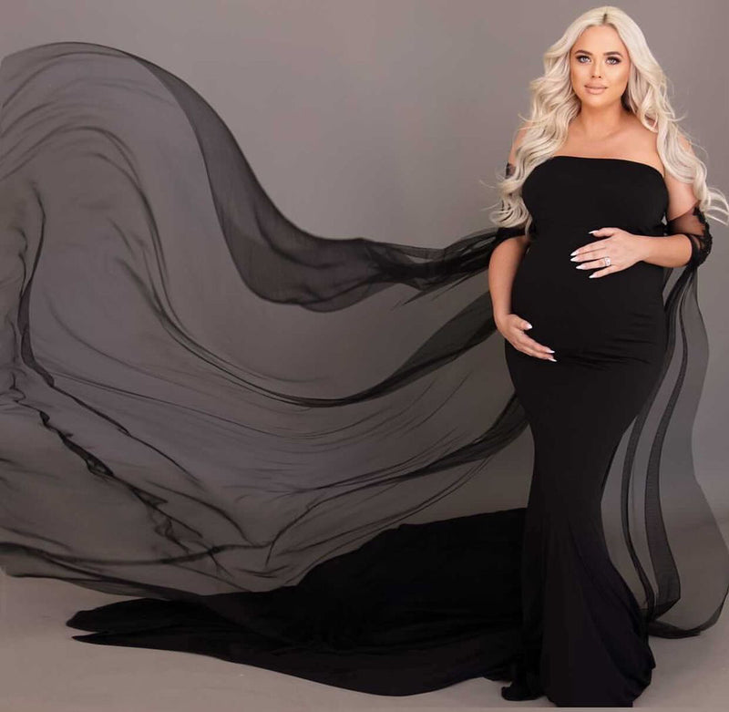 Angela Gown-Extended Train Maternity Dress