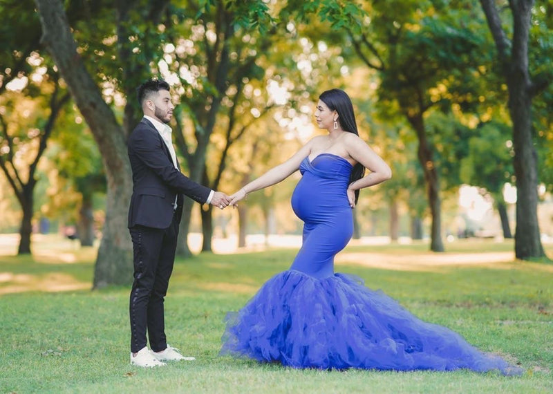 Sleeveless Tulle Maternity Gown