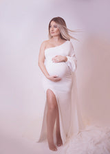 One Shoulder Maternity Gown