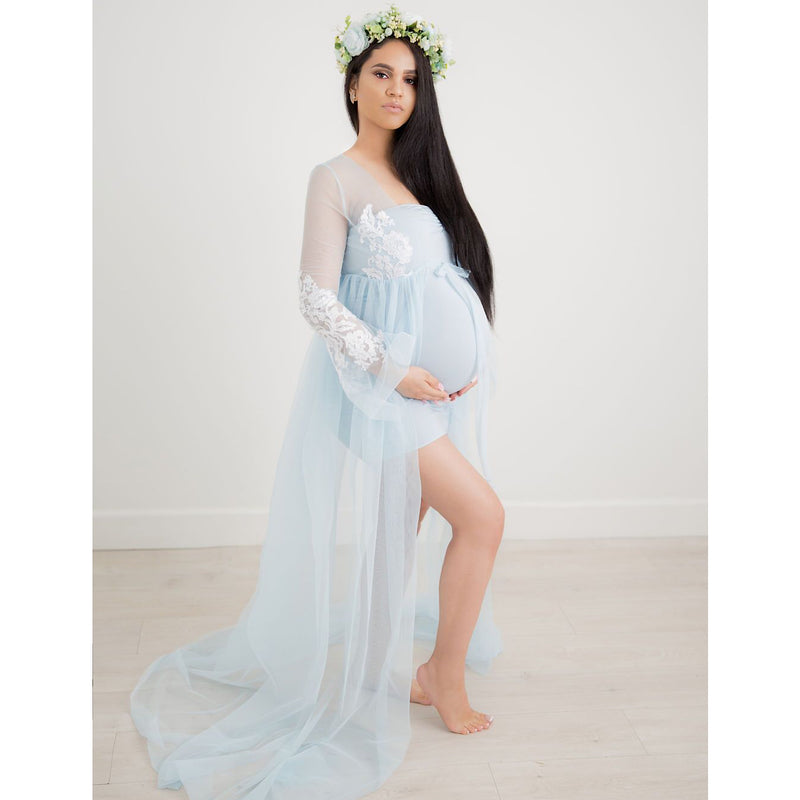 French Lace Robe With Slip Maternity Dress – ANYUTA COUTURE