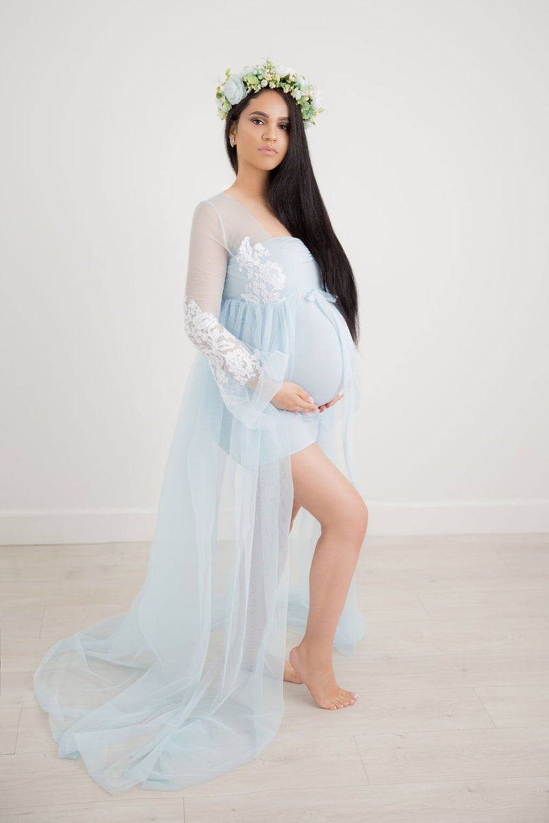 French Lace Robe With Slip Maternity Dress