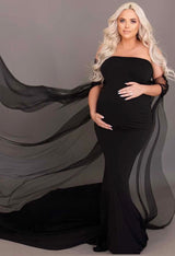 Angela Gown-Extended Train Maternity Dress