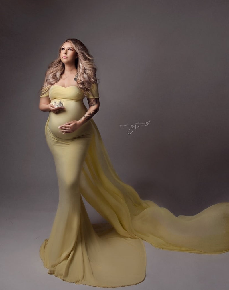 Sona Gown Maternity Dress with Train