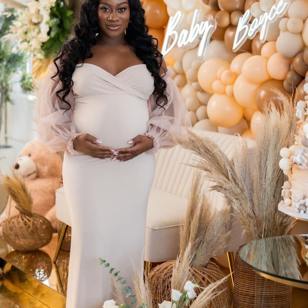Shimmer Maternity Photo Shoot & Baby Shower Gown | Mometernity