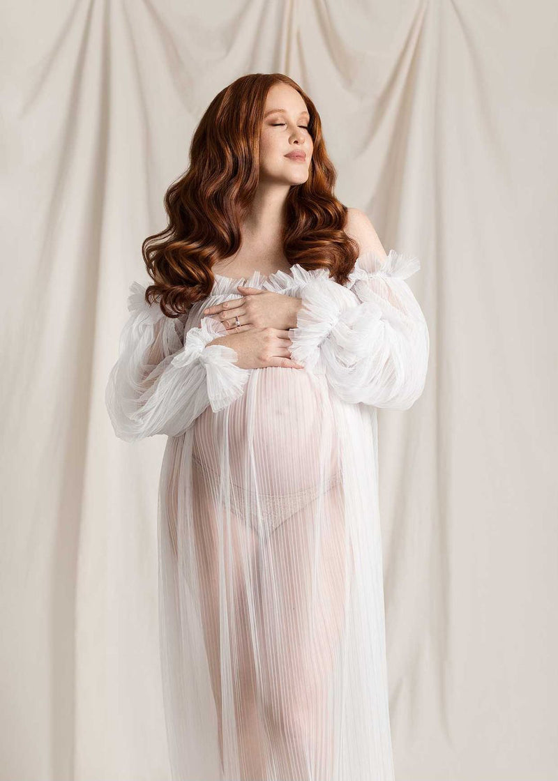 New! Sheer Maternity Gown