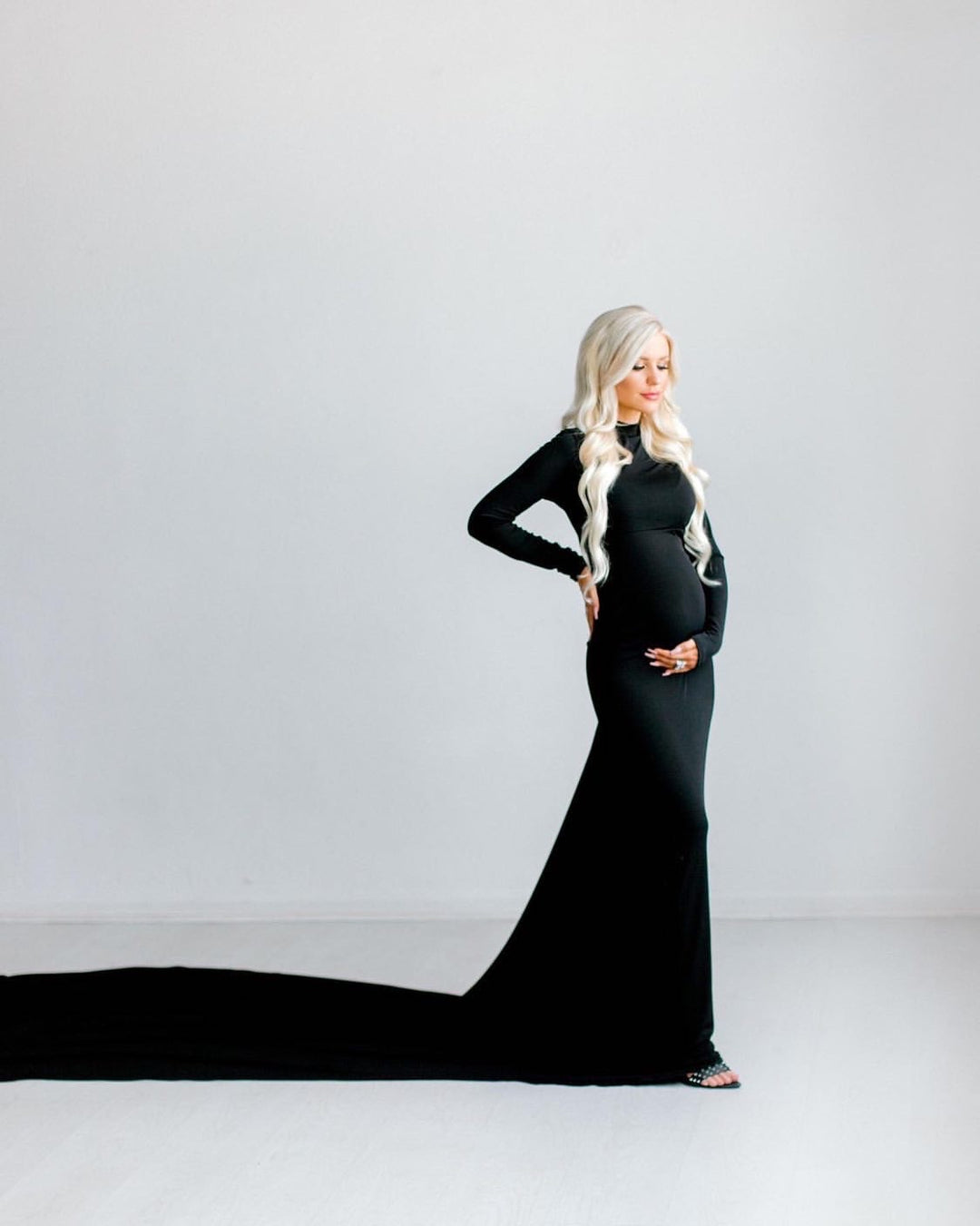 blue dress for baby girl Pinkblush Black V-Neck Long Sleeve Fitted Maternity Maxi Dress blue dress for baby girl Pinkblush Black V-Neck Long Sleeve Fitted Maternity Maxi Dress