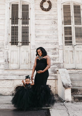 Sleeveless Tulle Maternity Gown