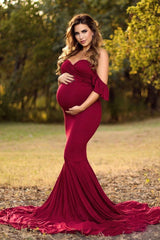 Sarah Gown Draped Sleeved Maternity Dress