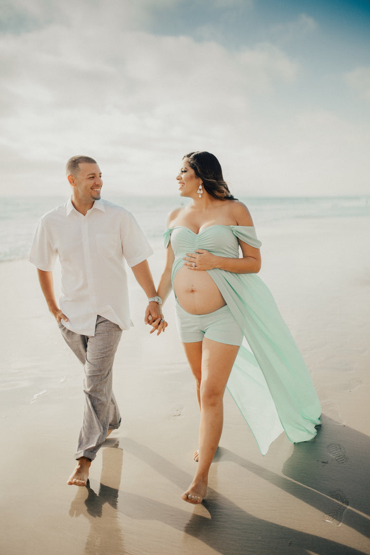 Open Belly Gown with Shorts - ANYUTA  COUTURE