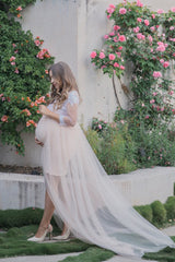 French Lace Robe With Maternity Dress